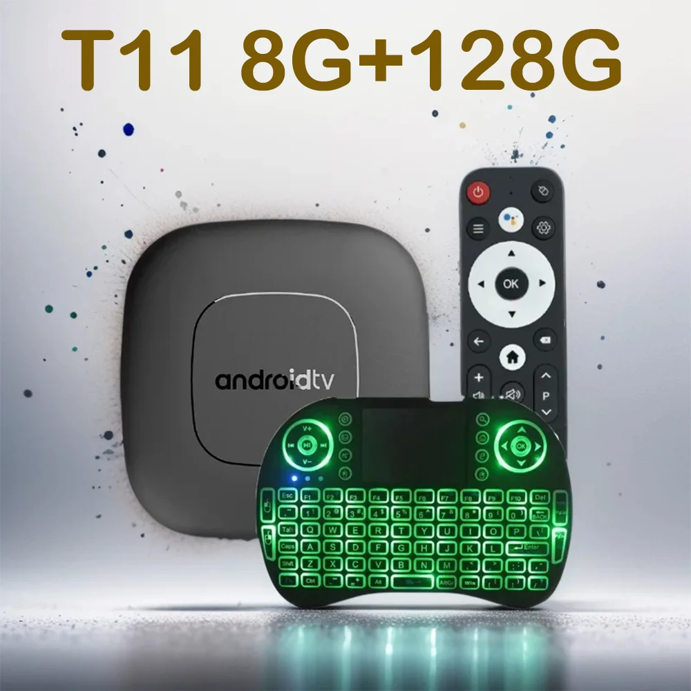 Android 14 Smart TV Box Ram 8GB Rom 128GB Set Top Box Allwinner H313 Google Assistant Netflix Streaming Media Player 5G Wifi T11