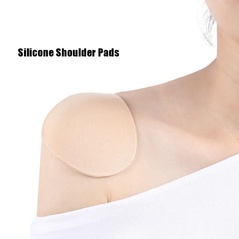 2 Stuks Zachte Anti-Slip Schouder Pads Foam Siliconen Gewatteerde Schouder Padding Schouder Push Up Pads Adhesive Schouder Enhancer