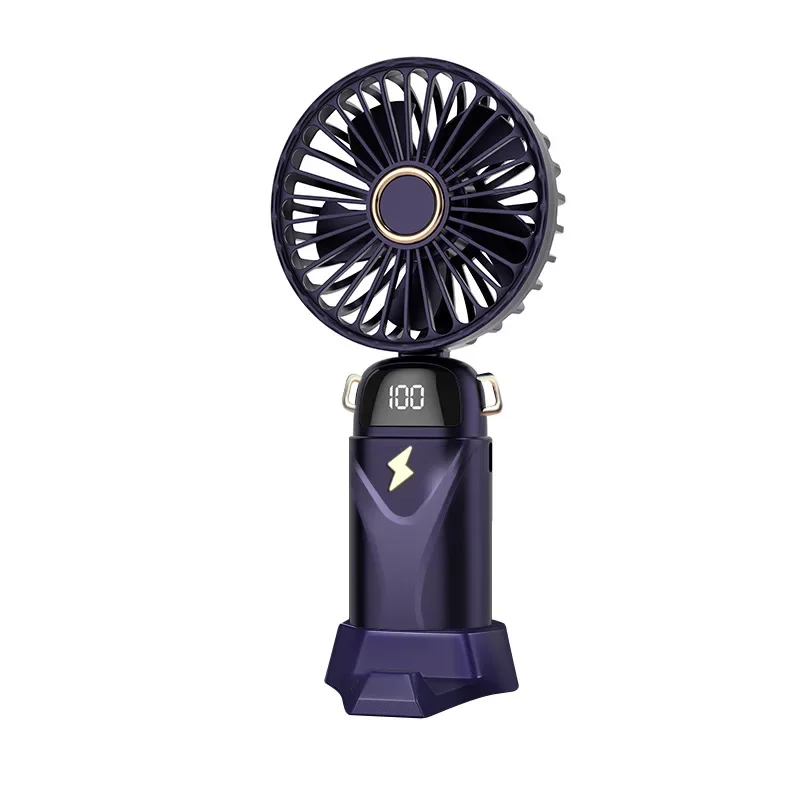 

High-End Mini Fan Handheld Fan Digital Display Desktop Folding Mini-Portable Office Small Fan for Student Gift