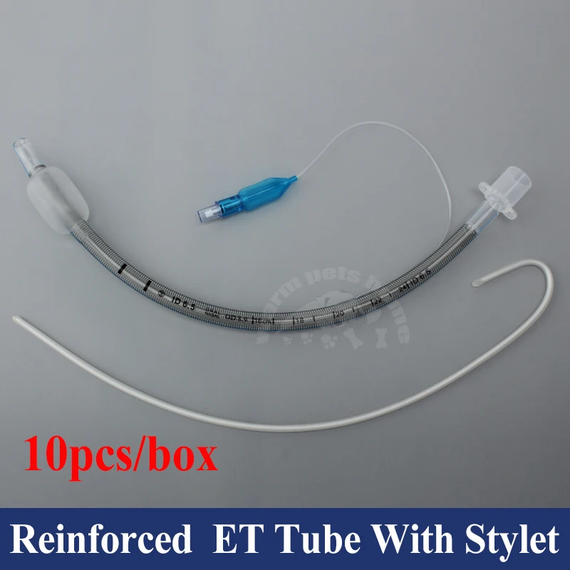 

10PCS Reinforced ET Tube With Stylet Endotracheal Intubation 2.5-10mm Flex-Tip Cuffed Endotracheal Tube with Preloaded Stylet
