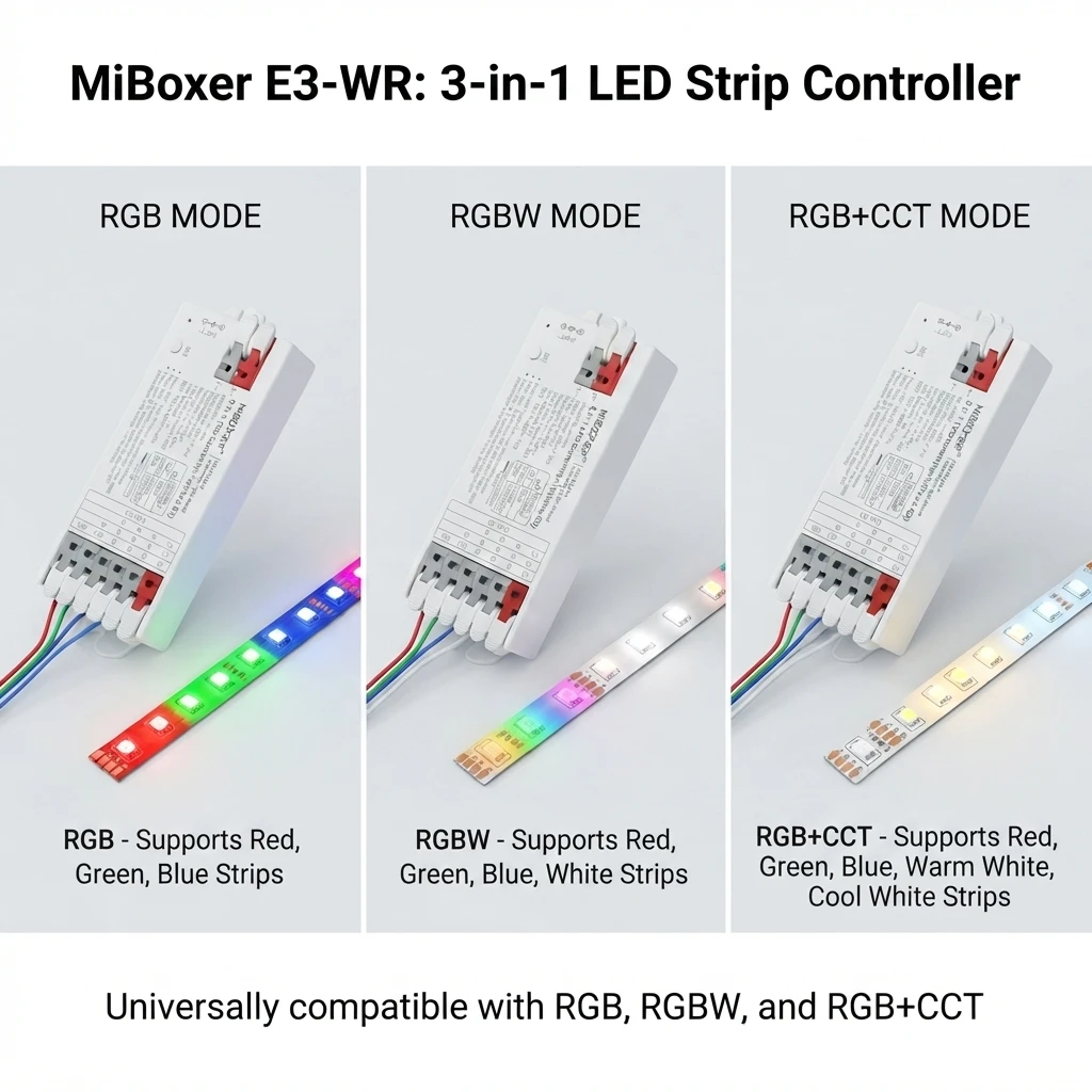 Miboxer FUT088 FUT089S FUT100 E3-WR 3in1 Smart WIFI+2.4GHzRF Tuya APP Voice Control Dimmer RGB RGBW RGBCCT LED Strip Controller