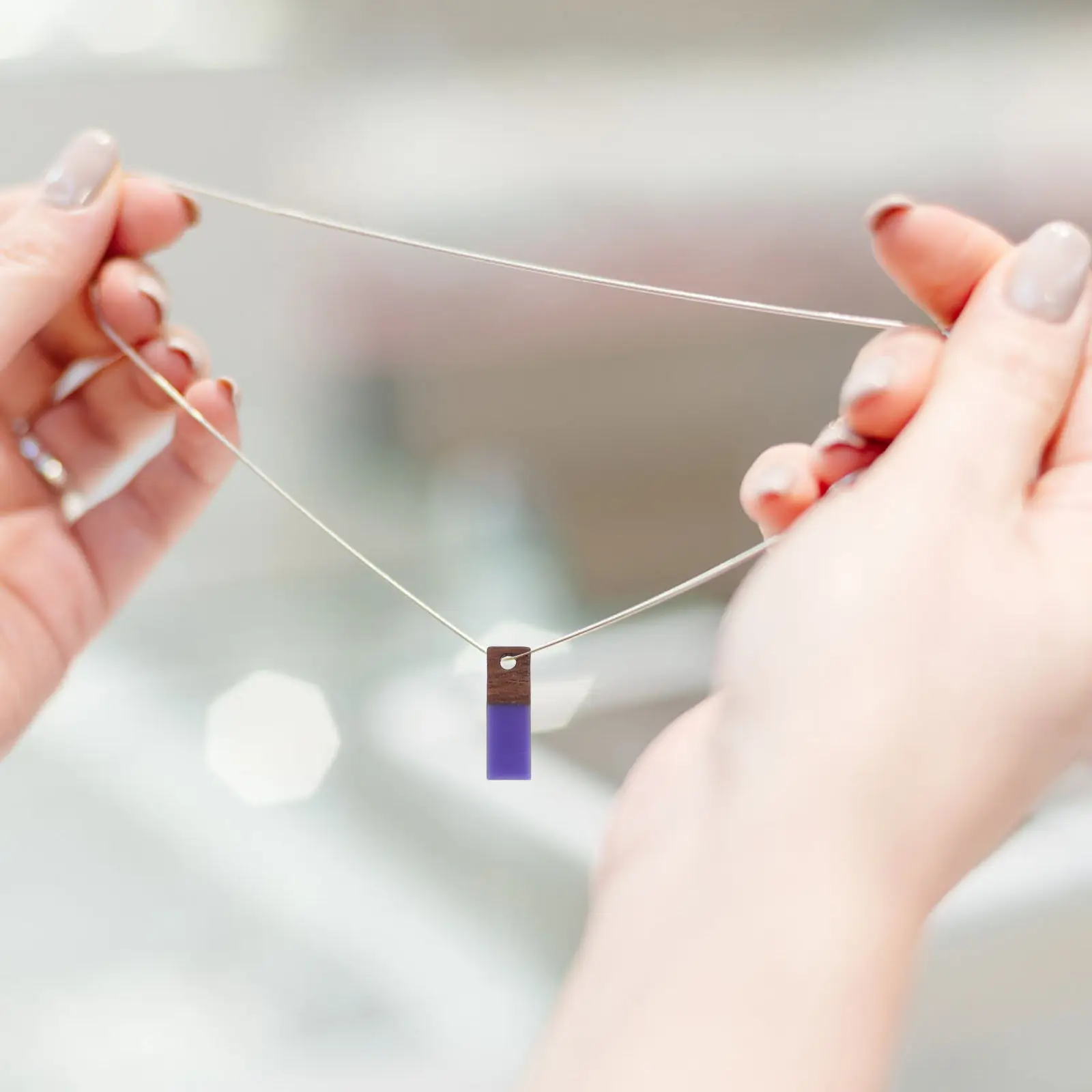 

16Pcs Resin Hanging Charms Wooden DIY Jewelry Making Material Rectangle Shape Pendants Earrings Necklace Bracelet Accessories