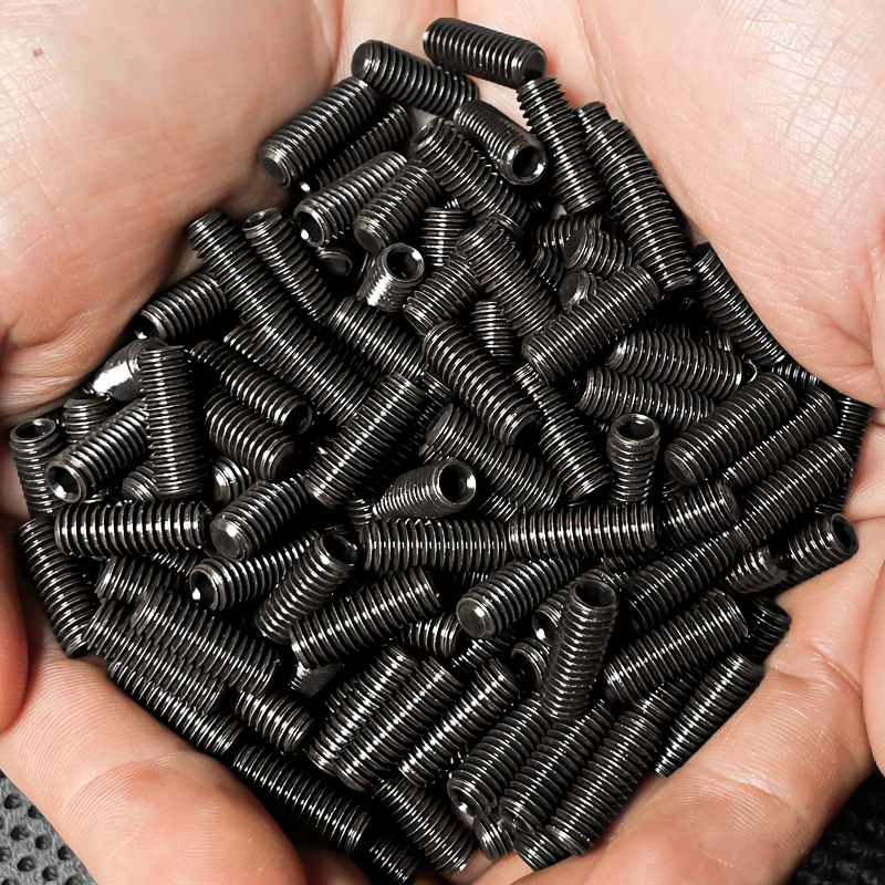 2~50Pcs Carbon Steel Headless Allen Grub Set Screw M1.6 M2 M2.5 M3 M4 M5 M6 M8 M10 M12 M14 M16 Hex Socket Flat Point Set Screws