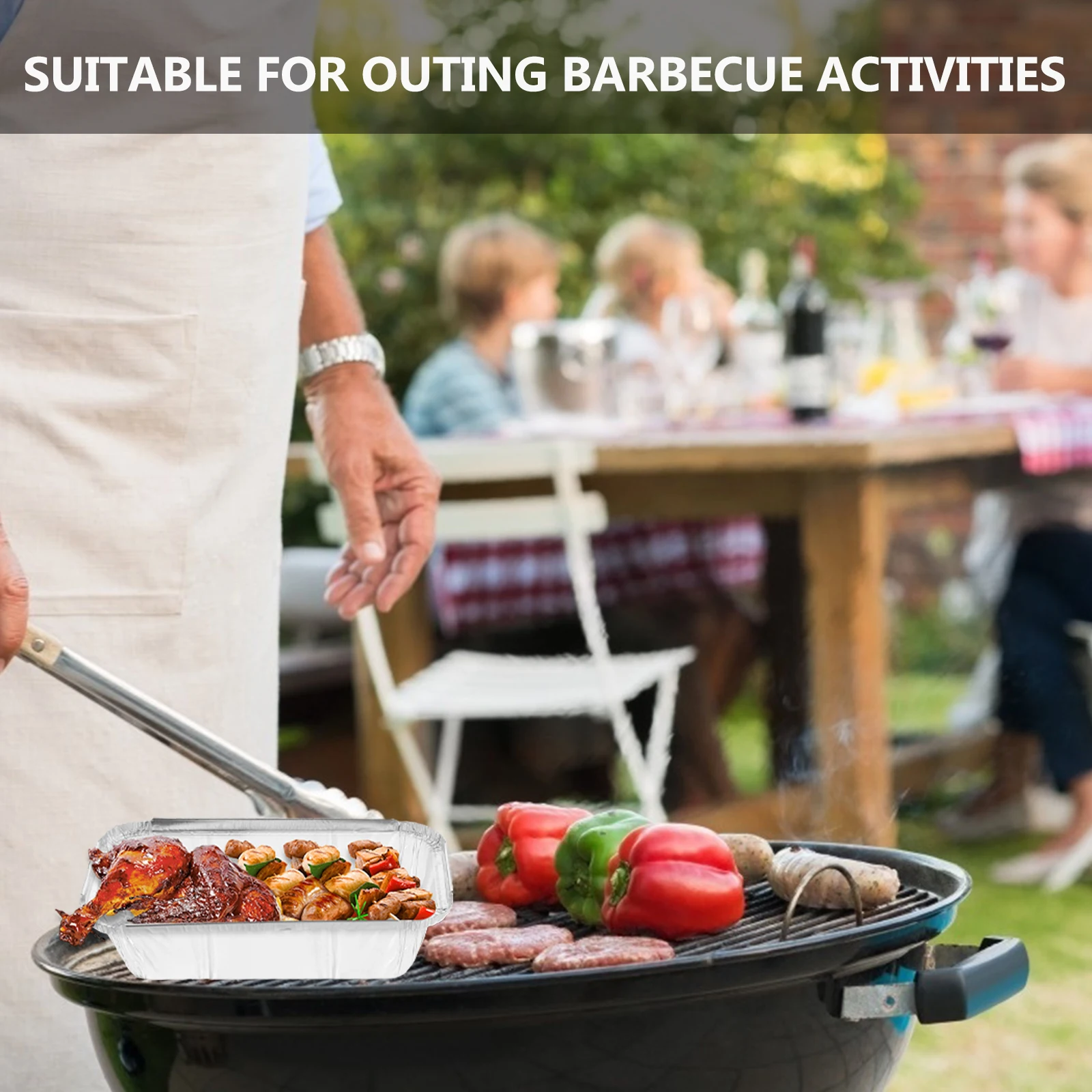 

125 шт., контейнеры для пищевых продуктов из оловянной фольги, герметичные одноразовые коробки для барбекю для домашней вечеринки, общественного питания, набор сковородок из фольги для хранения