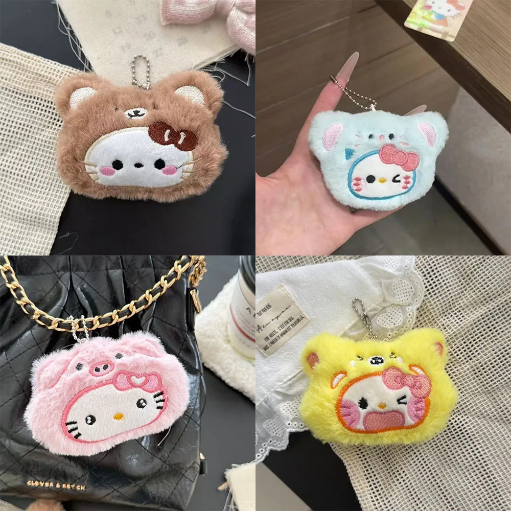 1/4/10 stuks Sanrio Hello Kitty pluche cartoon Kitty hanger sleutelhanger schattige sleutelhanger studententas hanger