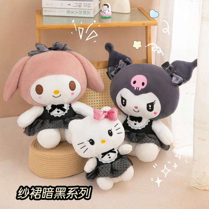 

Kawaii Sanrio Dark Kuromi Plush Toy Stuffed Doll Black Dress Hello Kitty Style Kids Birthday Gift for Girls Soft Cute Plushie
