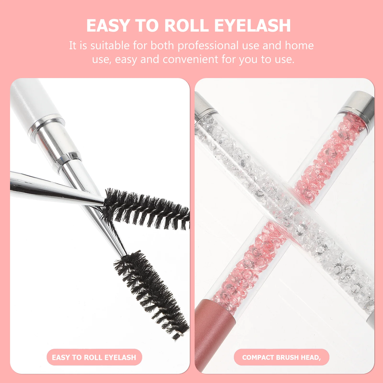 

2pcs Eyelash Brush for Extensions Eyebrow Mascara Spoolie Fiber Makeup Supplies Lightweight Portable Groomed Look