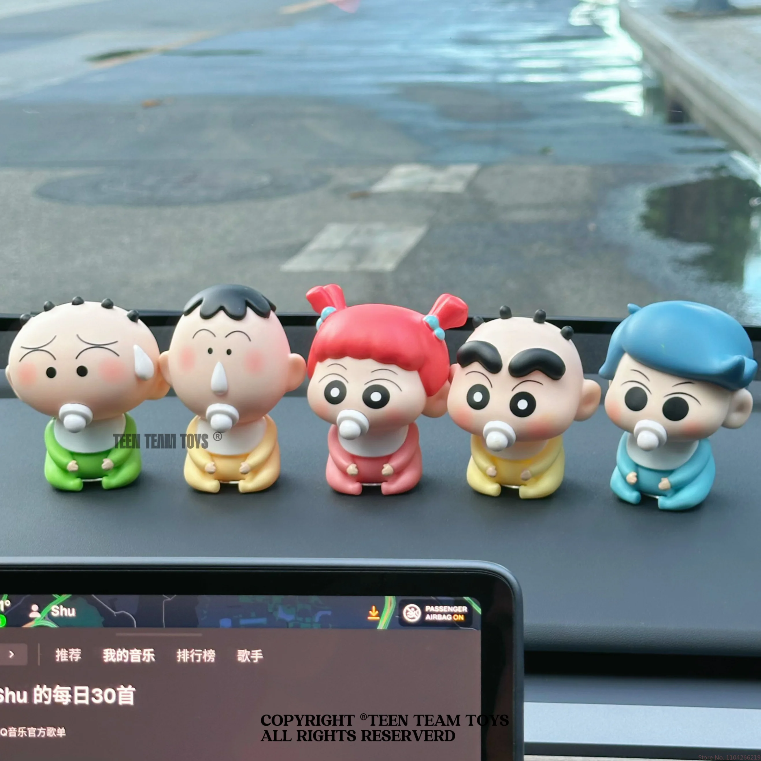 New Crayon Shin-Chan Pacifier Baby Series Spring Defense Team Five Mini Figurines Desktop Decor Toys