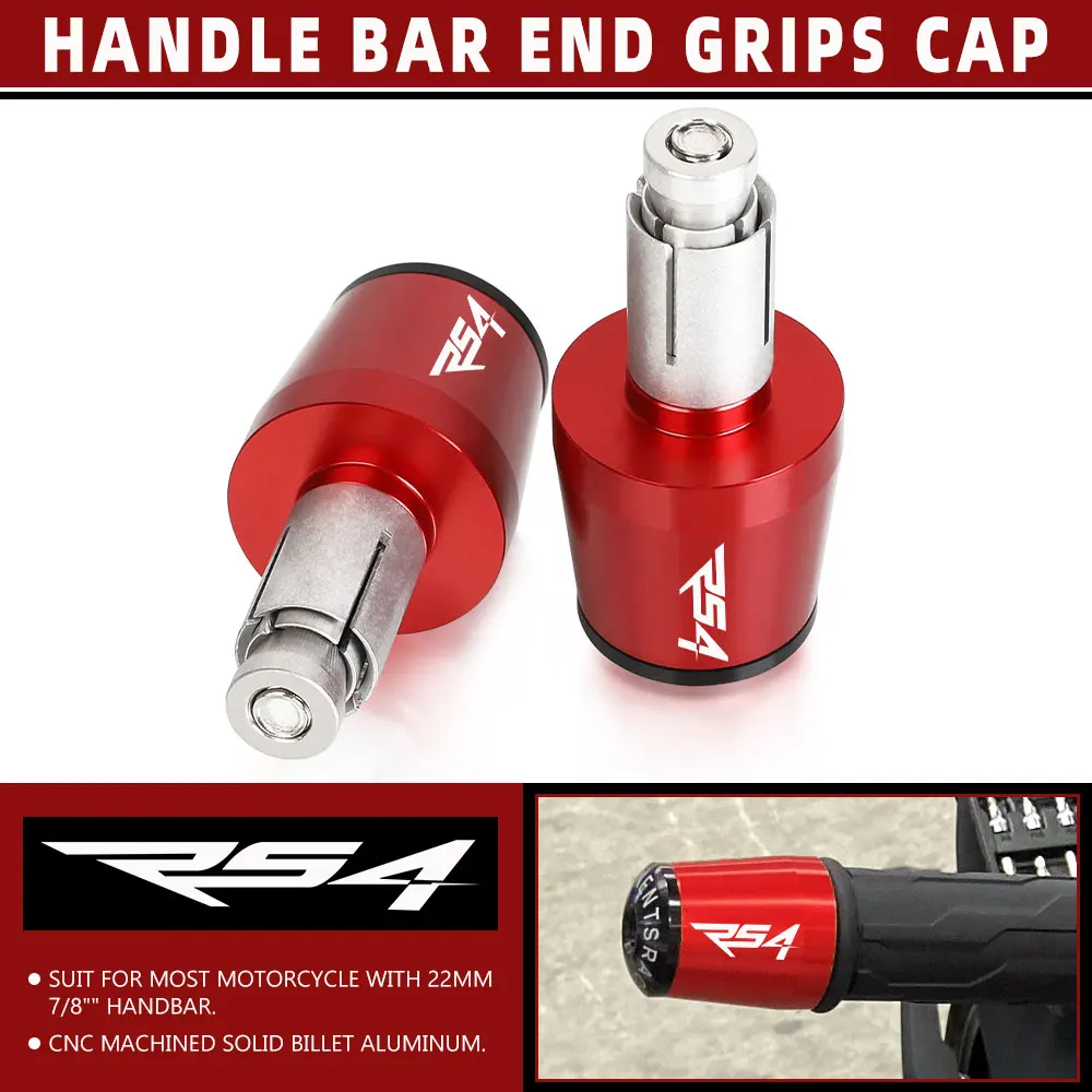 

7/8''22MM Motorcycle Handle Bar Ends For Aprilia RS4 2011-2013 2014 2015 2016 Handlebar Grips Cap Anti Vibration Silder Plug