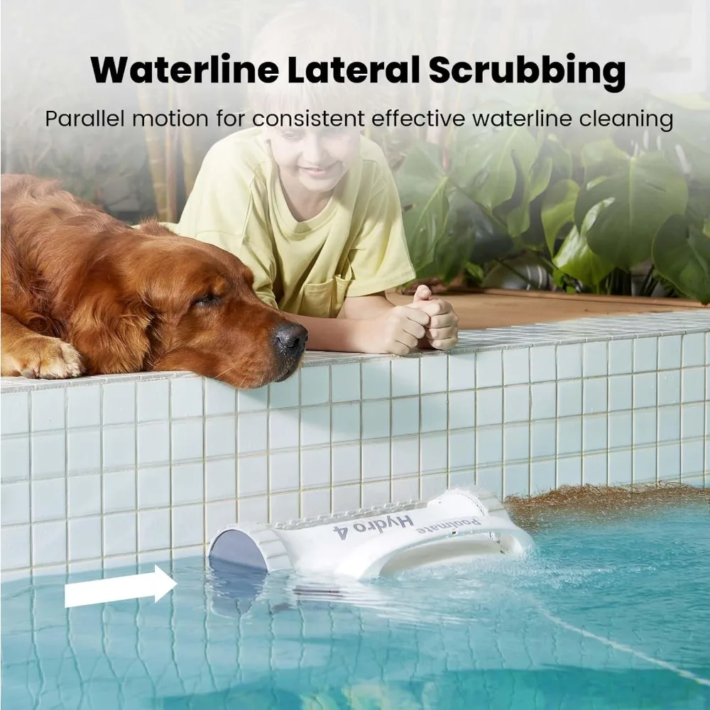 

4 Pool Robot, Pool Vacuum for Inground and Aboveground Pools, Floor, Wall and Waterline Cleaning and Scrubbing