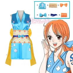 Anime Wano ülke Cosplay Cosplay kostüm Wanokuni Women seksi Kimono elbise cadılar bayramı kostüm peruk kadın erkek için 6 adet aksesuarları