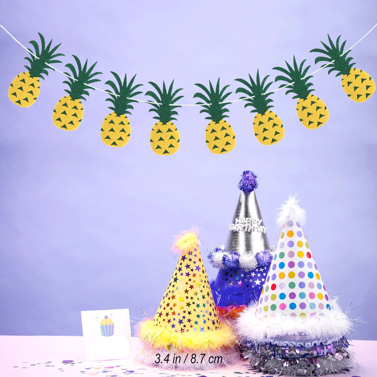 

Pineapple Bunting Banner Hawaii Party Decor Nonwovens Fruit Theme Birthday Summer Wall Hanging Room Window Table