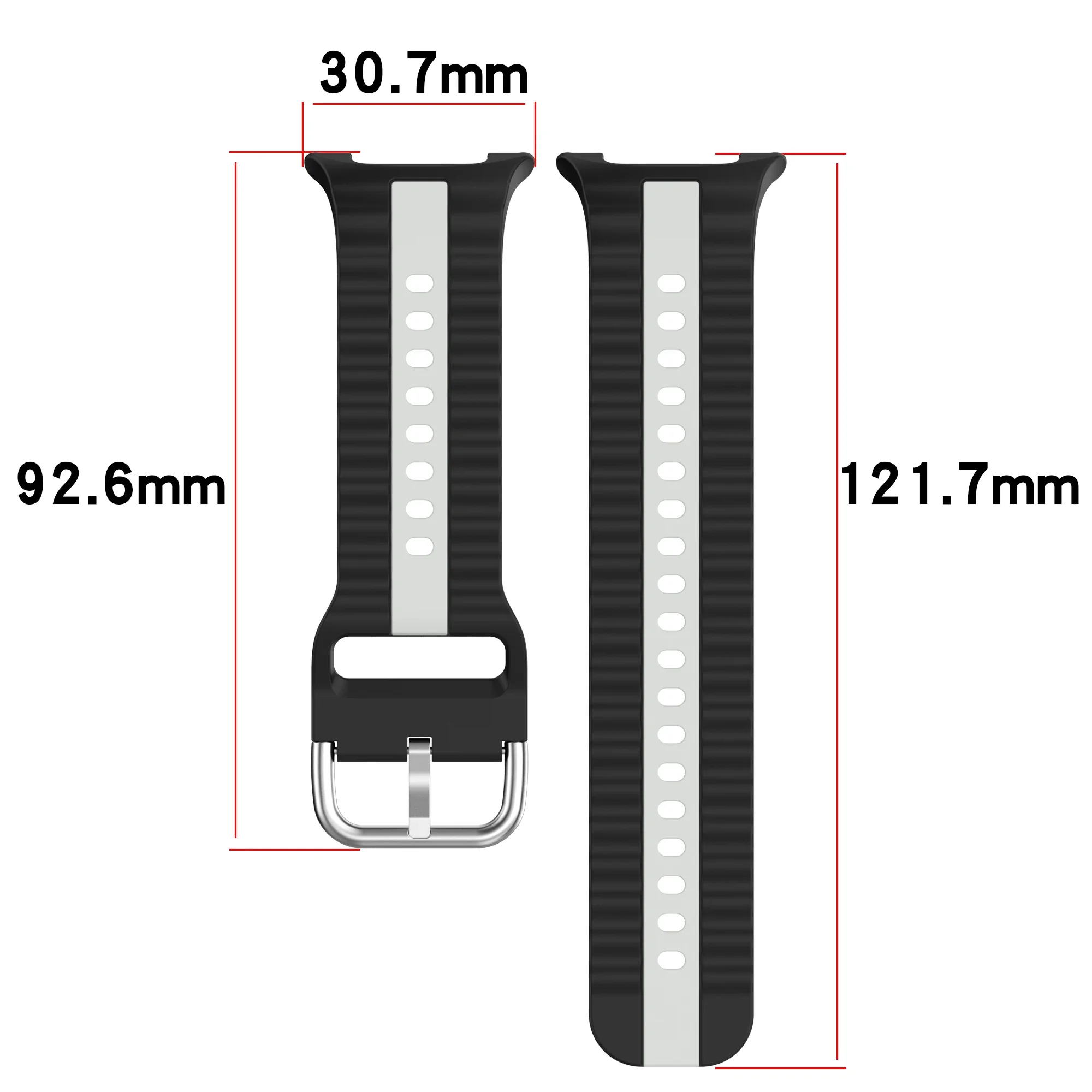 삼성 갤럭시 워치 8 44mm 40mm용 투톤 실리콘 스트랩 오리지널 팔찌 벨트 갤럭시 워치 8 클래식 46mm 밴드용