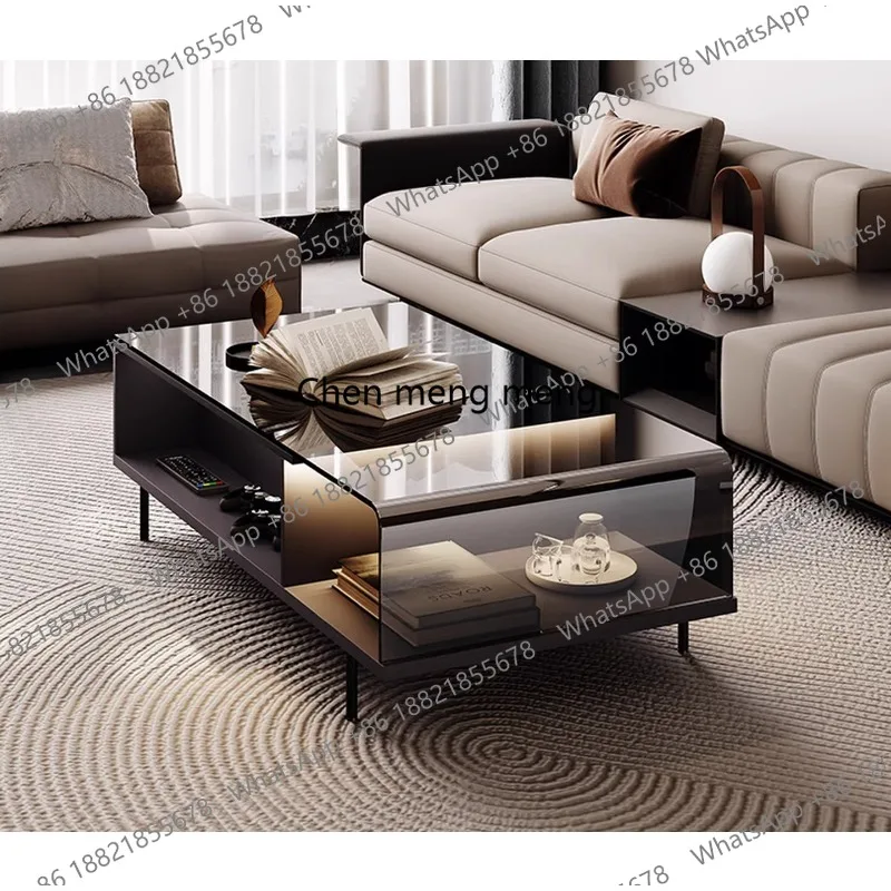 

Итальянский минималистичный журнальный столик-тумба под телевизор, комбинация из высококачественного массива дерева, напольный шкаф для гостиной, новый длинный журнальный столик