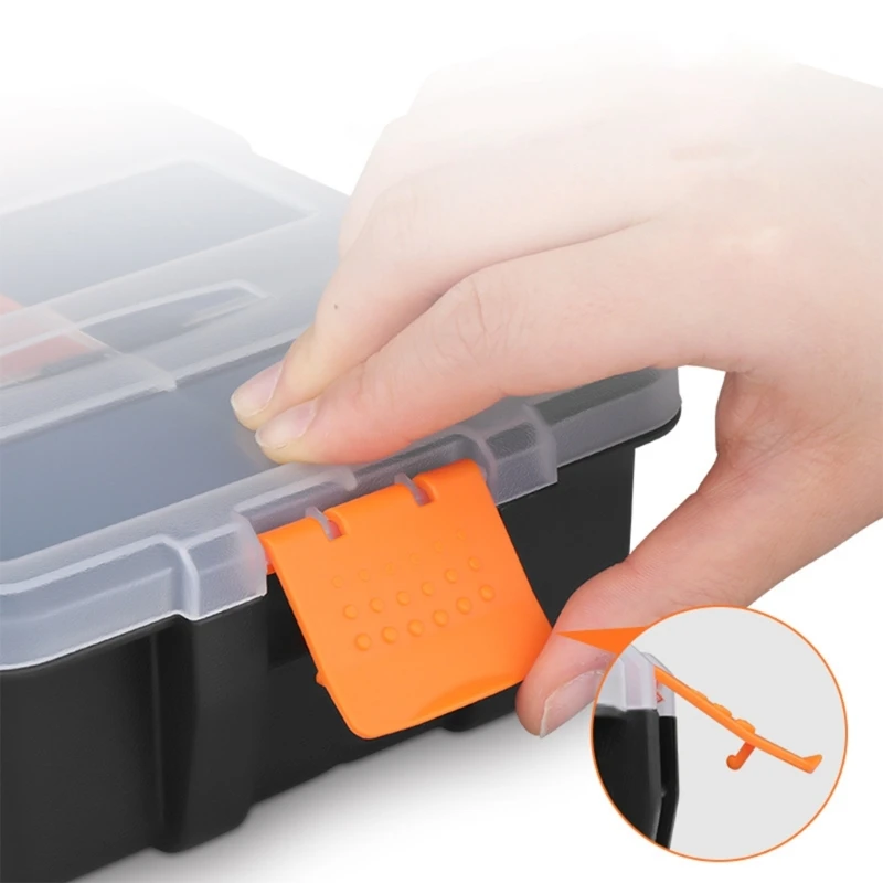 A2UD ABS Plastic Portable Parts Box Screw Storage Box Metal Parts Hardware Tool Box