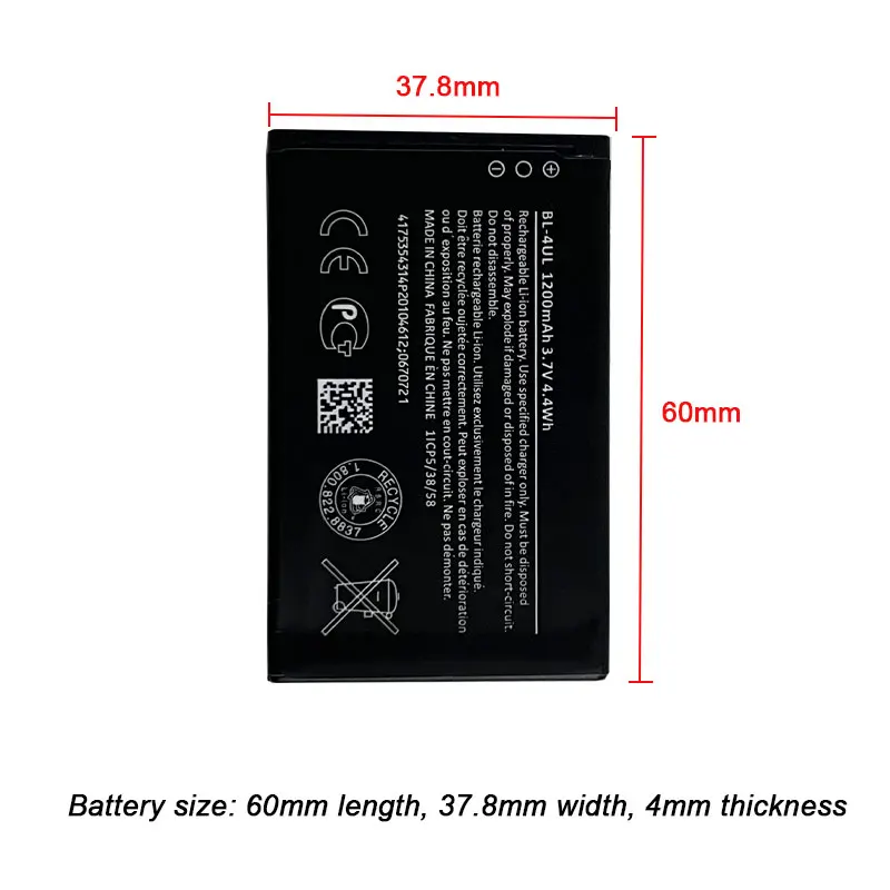 BL-4UL 3.7V Battery for Nokia lumia 225DS Asha 225 230 215 5310 RM 1172 1126 1012 230DS BL 4UL Phone Rechargeable Batteries