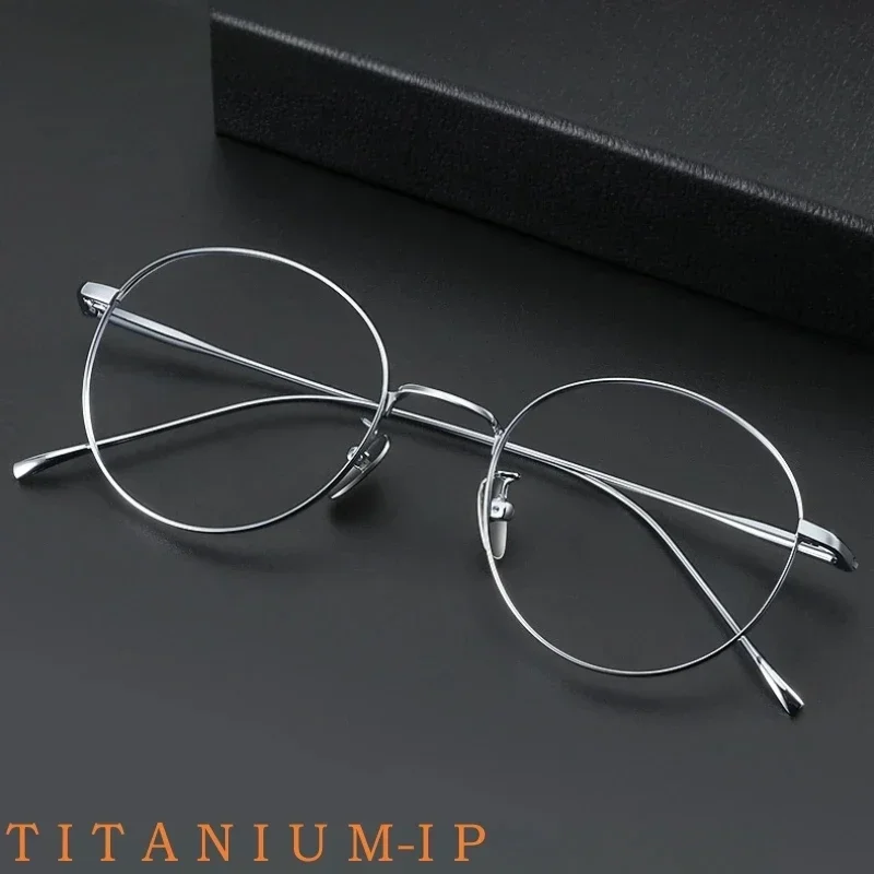 

Retro Round Optical Prescription Glasses Fashion Ultra-Light Flexible Titanium Eyewear Male and Female Eyeglasses Frames ST1644