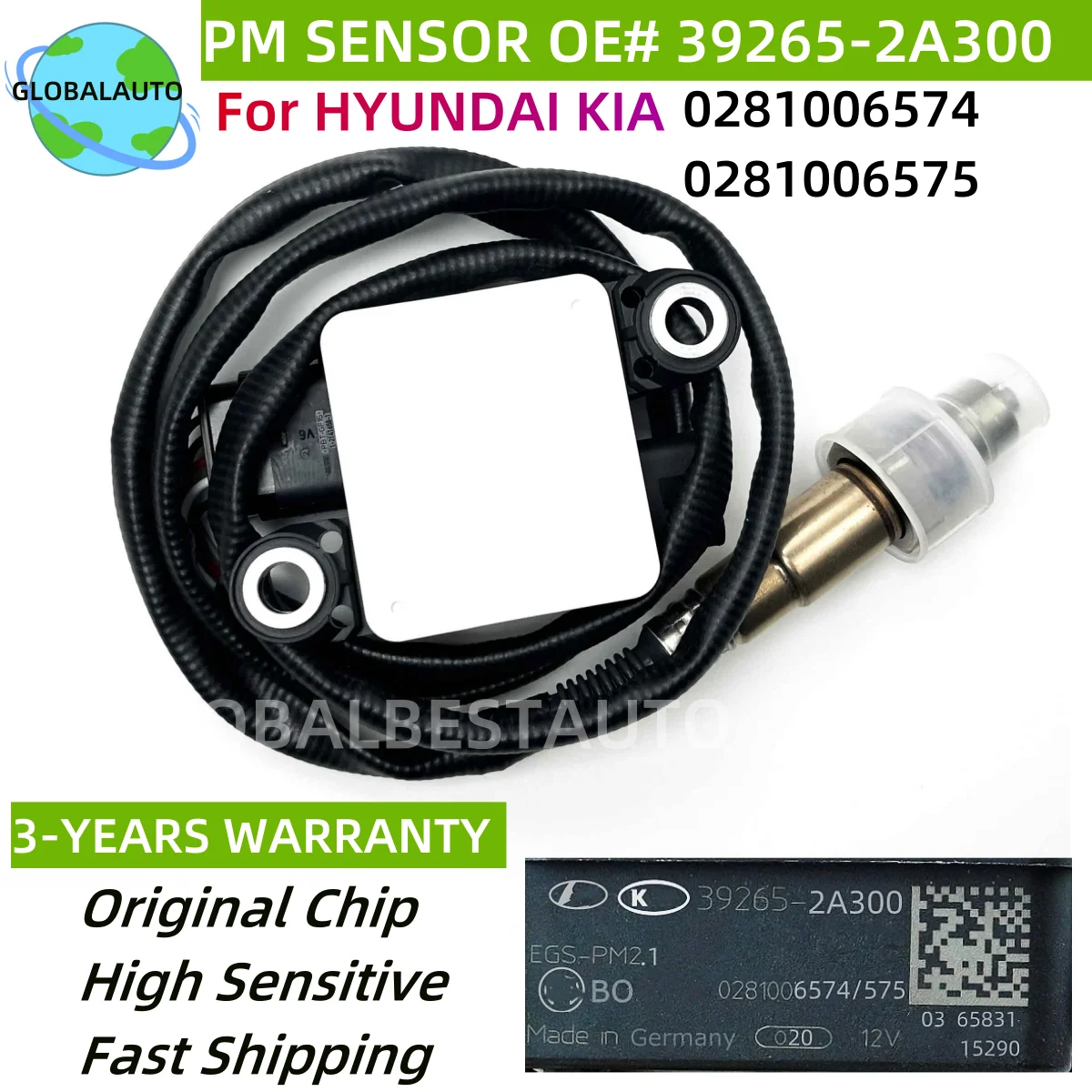 

Датчик твердых частиц PM 39265-2A300 0281006574 0281006575 392652A300 для Kia Sportage III (SL) 1.7CRDi 2010-2015