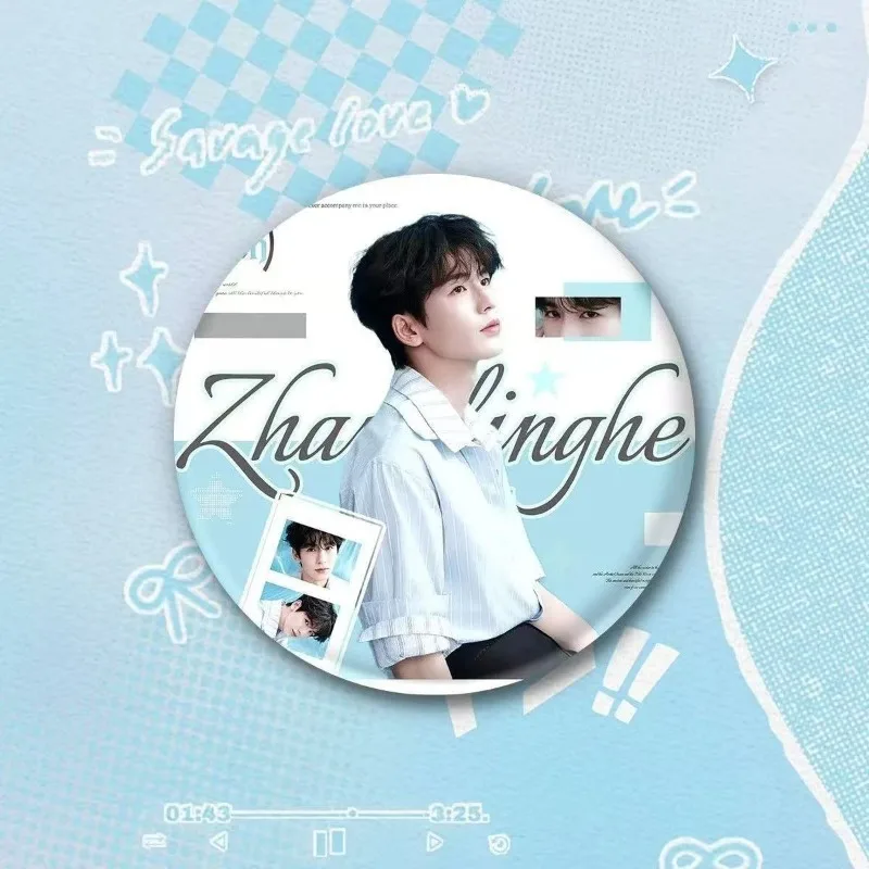 Fan Support Souvenir Zhang Linghe Star Surrounding Tinplate Brooch Lapel Pin Cosplay Collection Ornament Backpack Bag Decorative