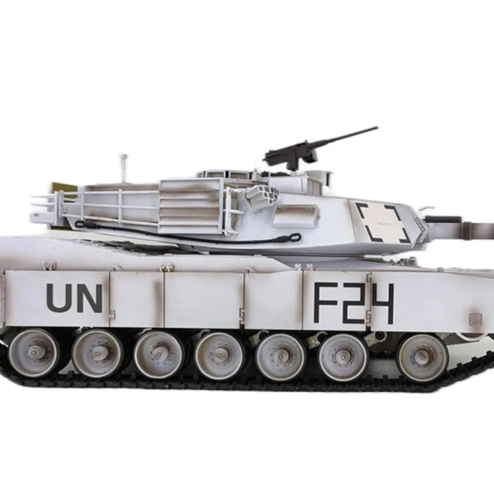 รถถังบังคับวิทยุ Henglong TK7.0 รุ่น M1A2 Abrams 3918 ขนาด 1:16 พร้อมบอร์ดควบคุมหลักพลาสติก ระบบยิงกระสุน BB แบบมีแรงสะเทือนกลับ  ระบบควบคุมด้วยคลื่นวิทยุ  ตัวถังเหล็ก  ระบบเกียร์เหล็ก