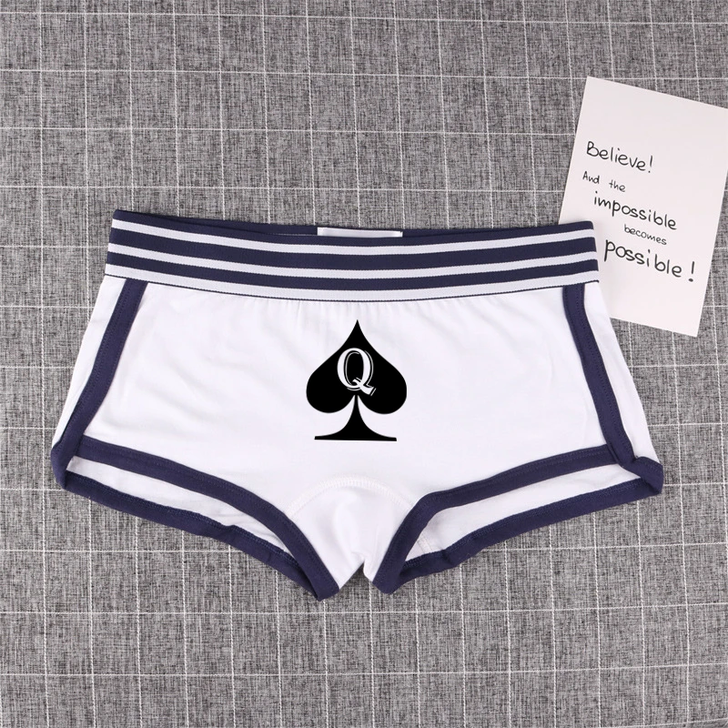 Girls Home Panties Spades Sexy Print Cotton Underwear for Women Boyshorts for Women Comfortable Cute Shorts Panties Woman