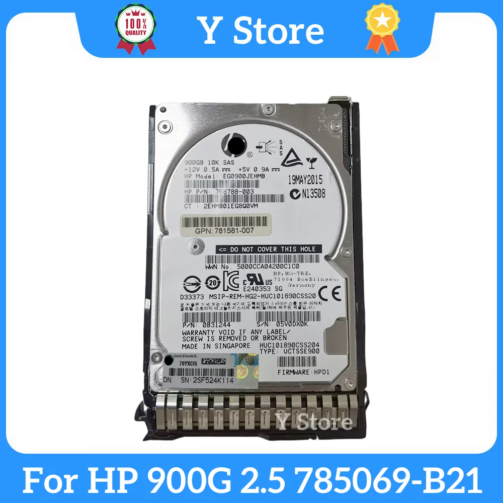 Y Store For HP 900G 785069-B21 785411-001 Server Hard Drive 12G 10K SAS 2.5 G8 G9 Fast Ship