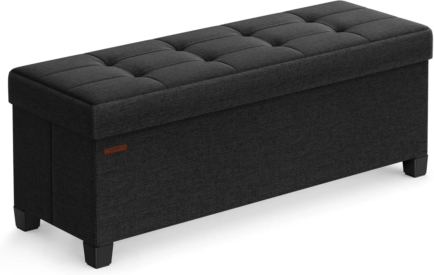 

Foldable Storage Ottoman Bench with Legs, 15x43x15.7 Inches, End of Bed Chest Holds 660 lb for Living Room Bedroom Entryway