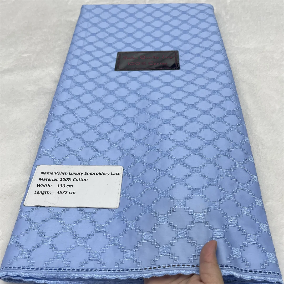 Nigerian Polish Lace Material Men Cloth African Soft 100% Cotton Fabric Quality Swiss Cotton Lace 2026 For Men Suit fabrics