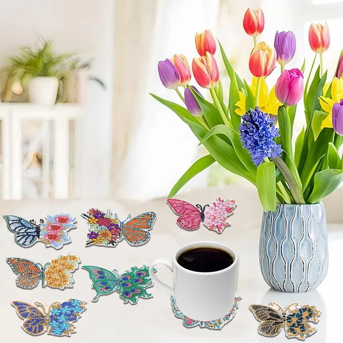 Butterfly Diamond Painting Coasters 5