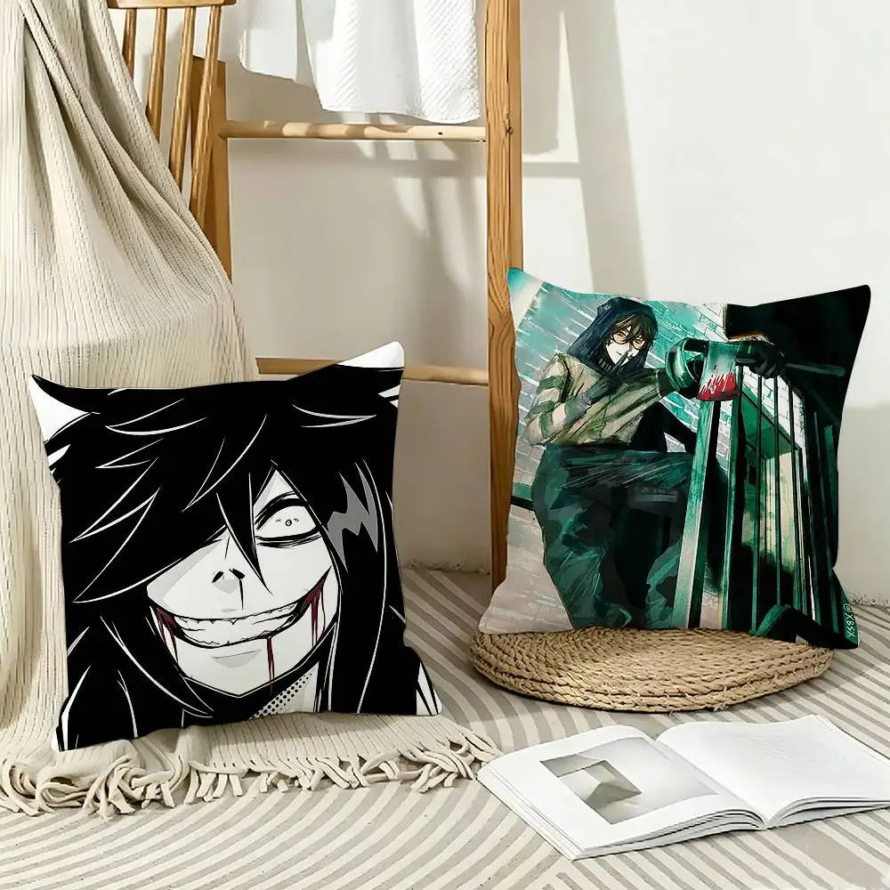 Urban Legend Figure Jeff the K-Killer   Pillow Case Pattern Printed Pillowcase For Living Room Sofa Cushion Cover