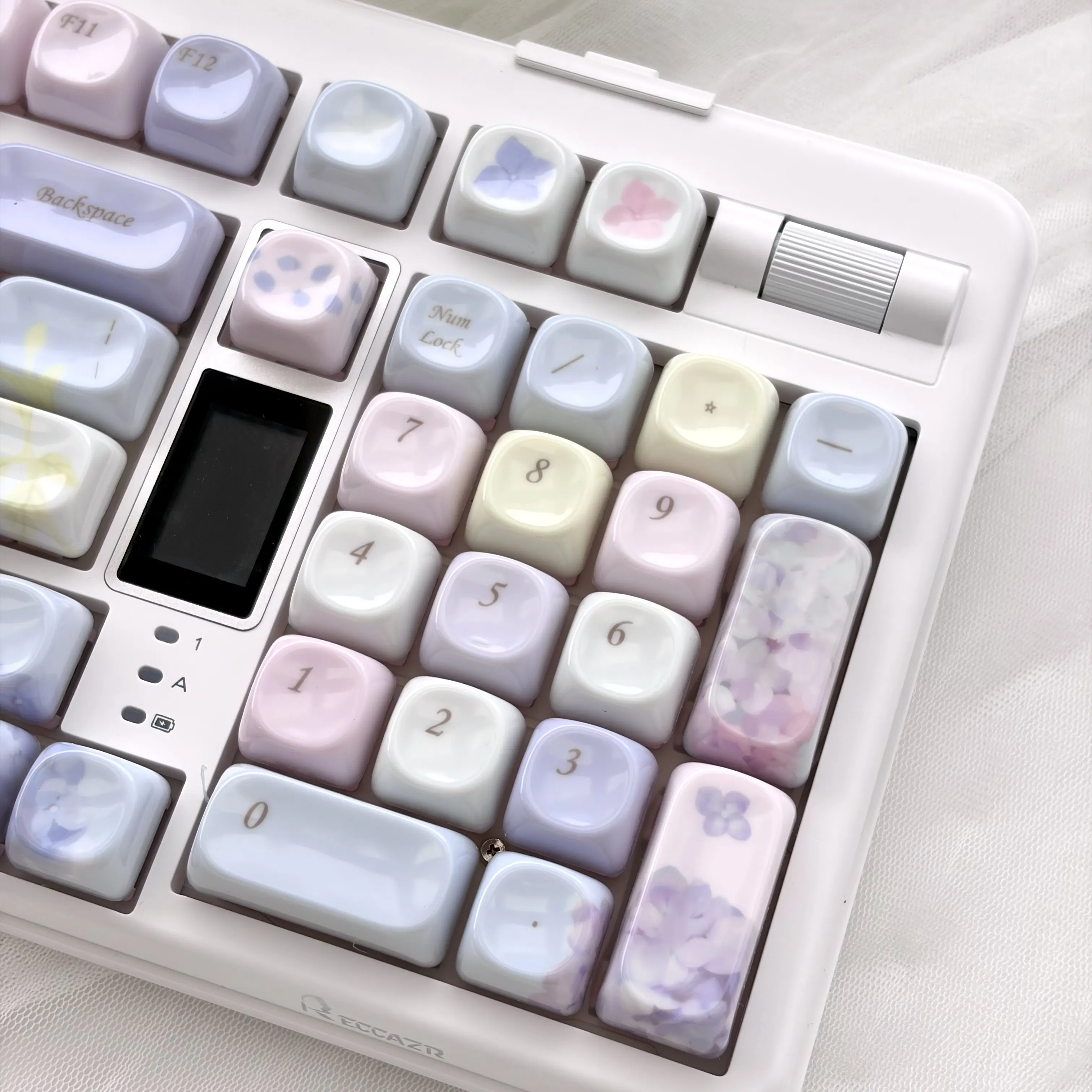 MAIMOOO Endless Summer Glazed Jelly Keycap MOA Profile PBT Blue Purple Hydrangea Ceramic Texture Keycaps for Mechanical Keyboard
