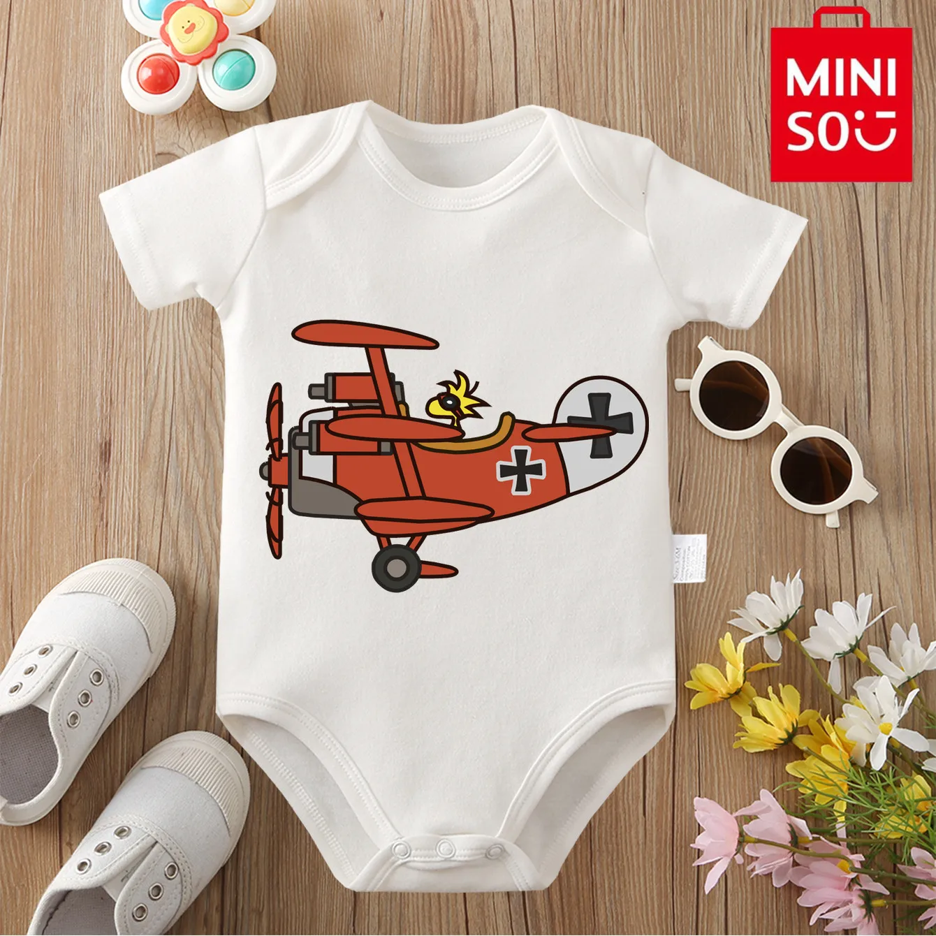 

100% Cotton SNOOPY&MINISO Cloths Cute Exquisite Print Onesie Bodysuit for Baby Comfortable Jumpsuit for 0 To 12 Months Newborn