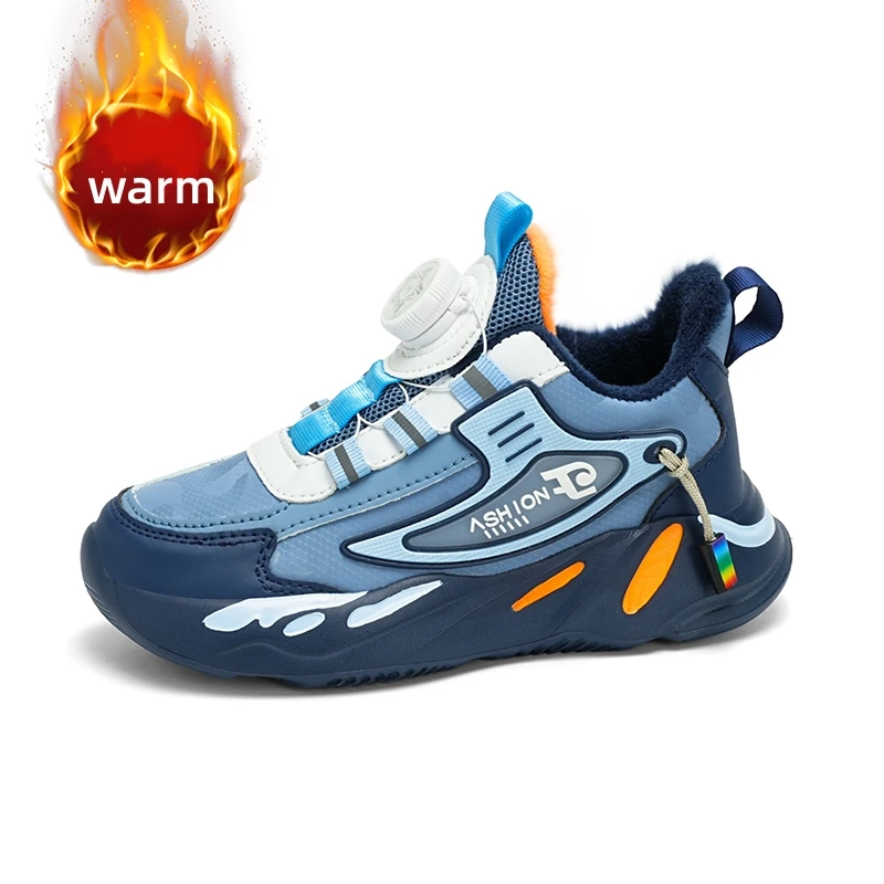 Brand Winter Warm Kids Sneakers Cotton Boys Girls Casual Shoes Children Sports Walking Shoes Toddler Kids Warm Plush Shoes 27-40