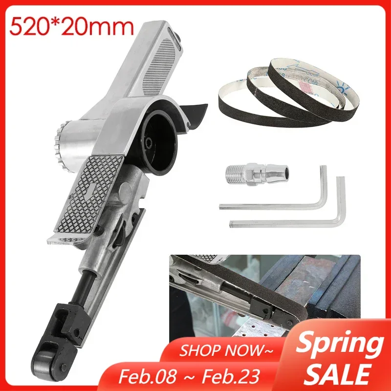 

520x2 0/330x10 мм мини-пневматическая зеркальная угловая шлифовальная машина с шлифовальной лентой для пневматического компрессора, шлифовальный пневматический инструмент