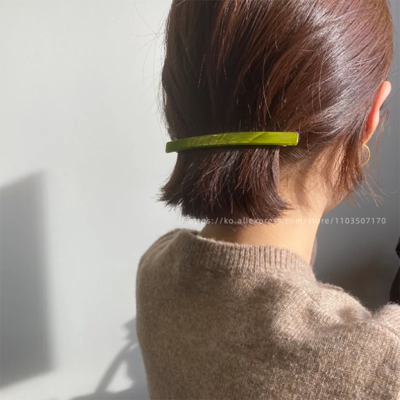 Leaf Fritillaria Korean Refreshing Fruit Green One line Clip Spring Clip Short Hair Horse Tail Hair Clip French Princess Head
