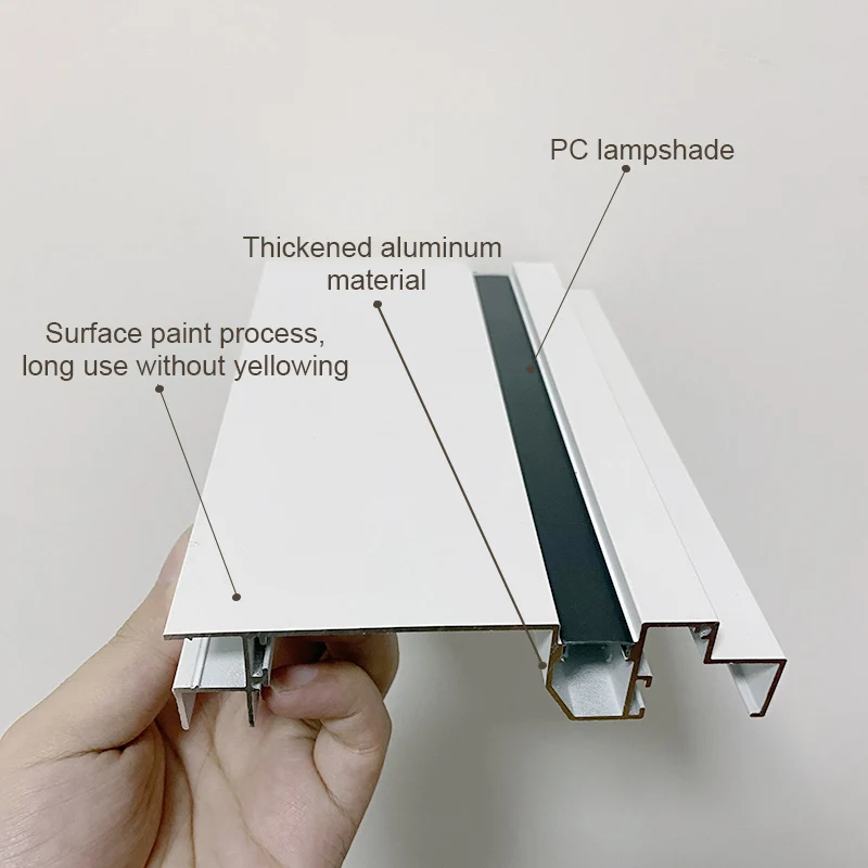 1m górny narożnik wytłaczany profil aluminiowy do oświetlenia sufitowego kanał LED obudowa dyfuzora lampa liniowa z podwójną powieką