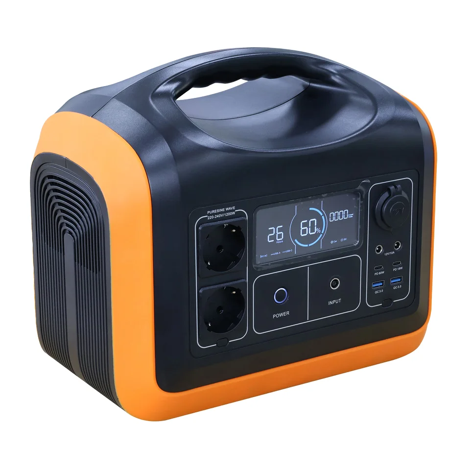 1200W 220V/230V EU Plug Portable Solar Power Station LiFePO4 Battery Pure Sine Wave Inverter MPPT Controller Solar Panel