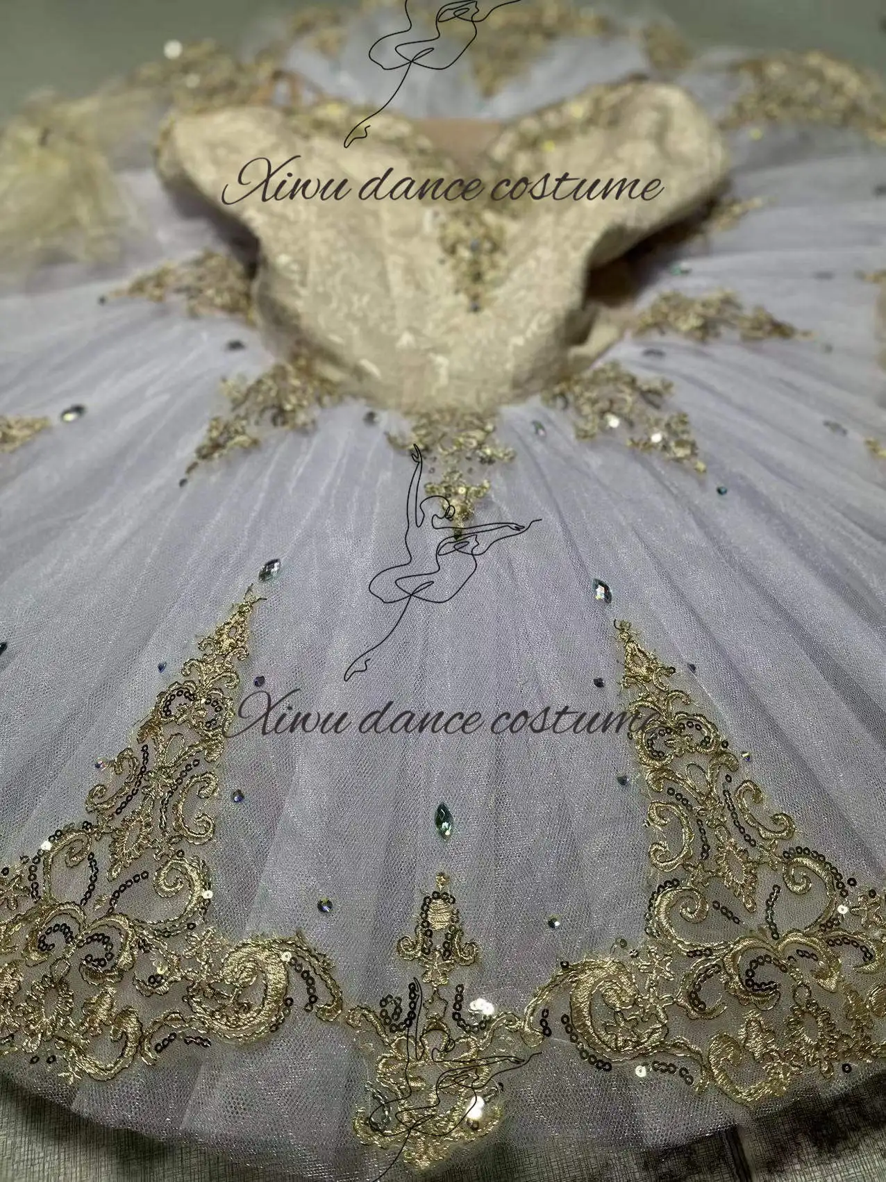 Disfraz de ballet profesional de alta calidad, traje de ballet de tamaño personalizado, vestido de competición de gama alta