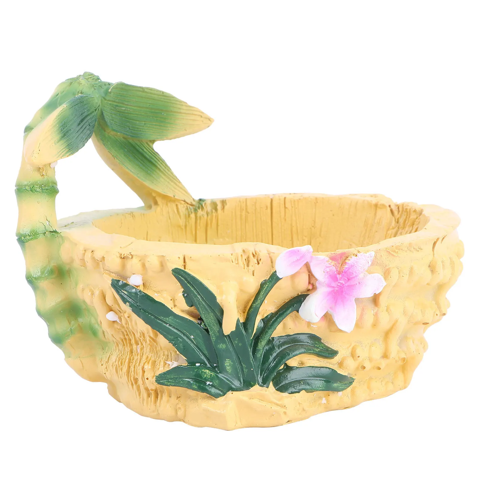 

1Pcs Retro Root Flowerpot Light Brown Resin Succulent Planter Home Office Desk Decorative Gardening Supply