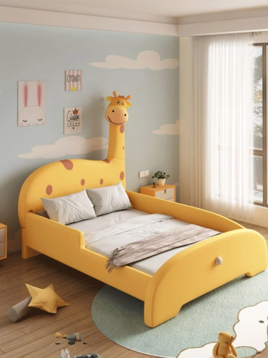 Giraffe Baby Bed Princess Baby patchwork sheet Person Girl Dream Cute boy bed with guardrail