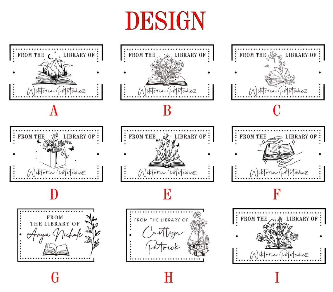

Rectangle Custom Book Embosser/Clips Hand-Held Embossing Stamp Initials & Text Personalized Design Stamps for DIY Envelope Decor