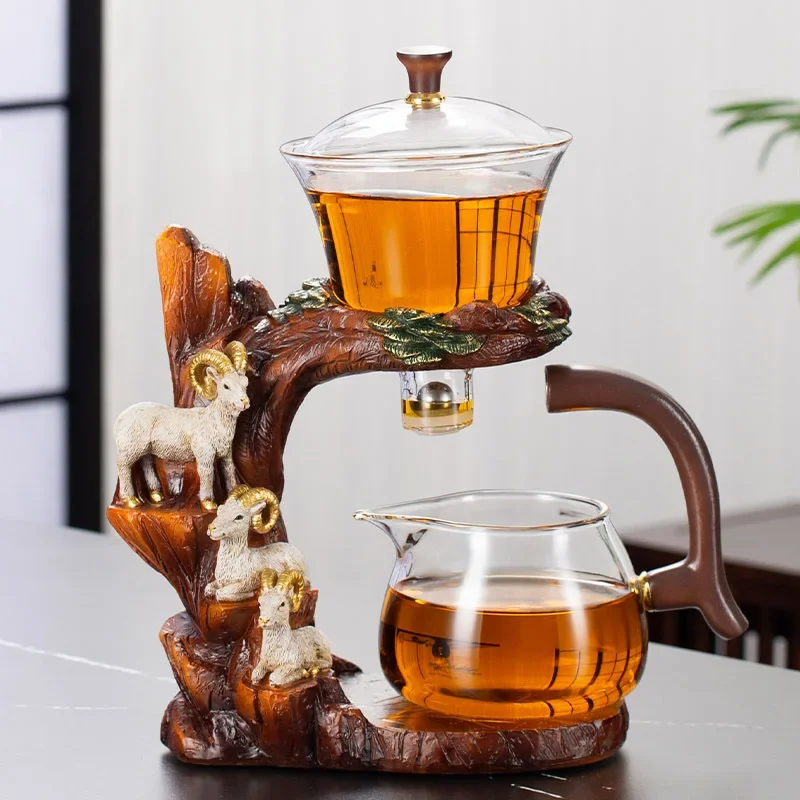Glass Kung Fu Tea Set Lazy Magnetic Semi