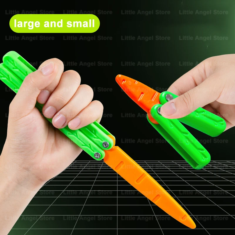 Neue 3D Gedruckt Schwerkraft Klaue Messer Spielzeug Stress Relief Schmetterling Zappeln Hand Greifer Sensorischen Spielzeug Klapp Klaue Messer Rettich für Geschenk