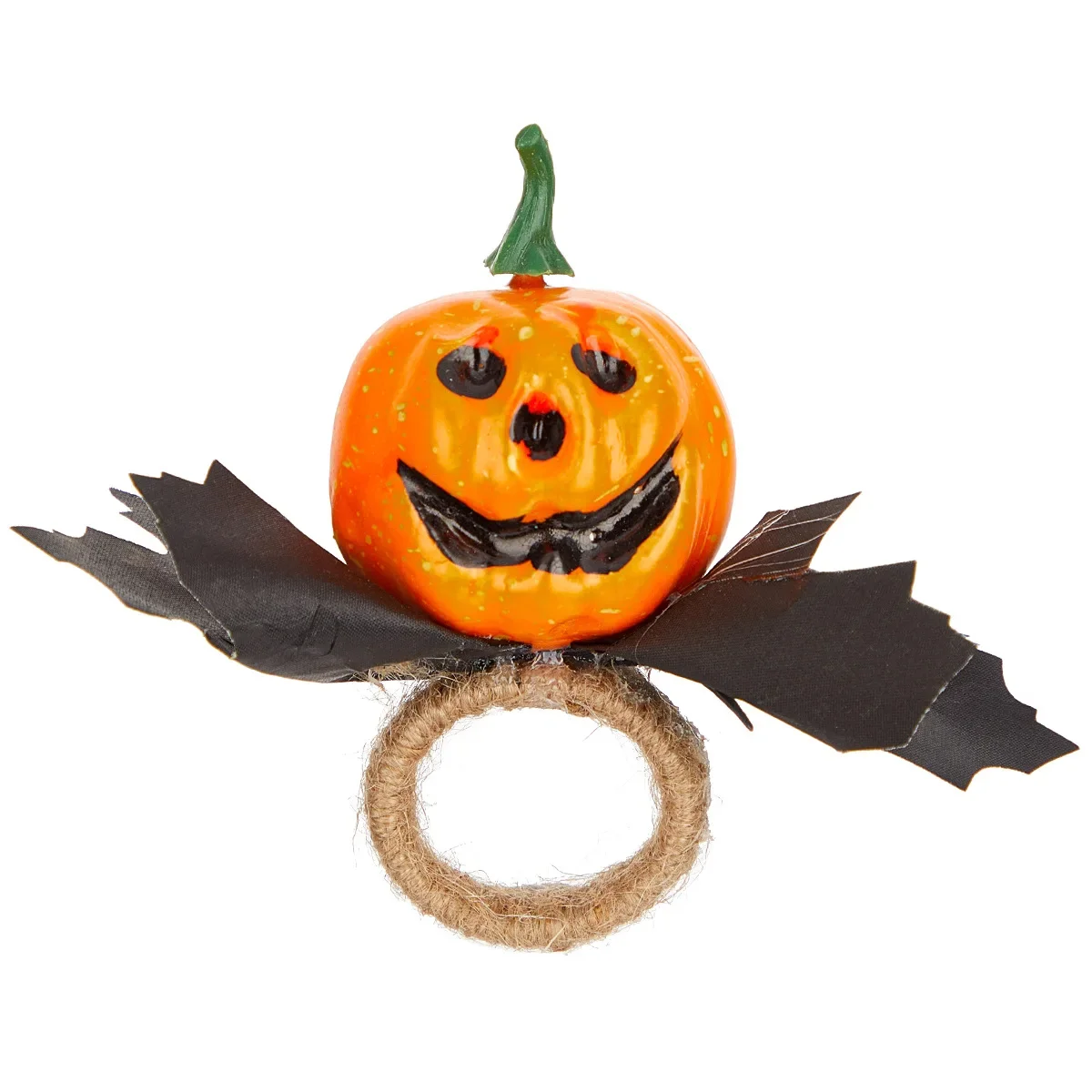 Scary Pumpkin Head Halloween Napkin Ring Hotel Holiday Table Setting Mouth Cloth Ring New Fake Maple Leaf Napkin Buckle