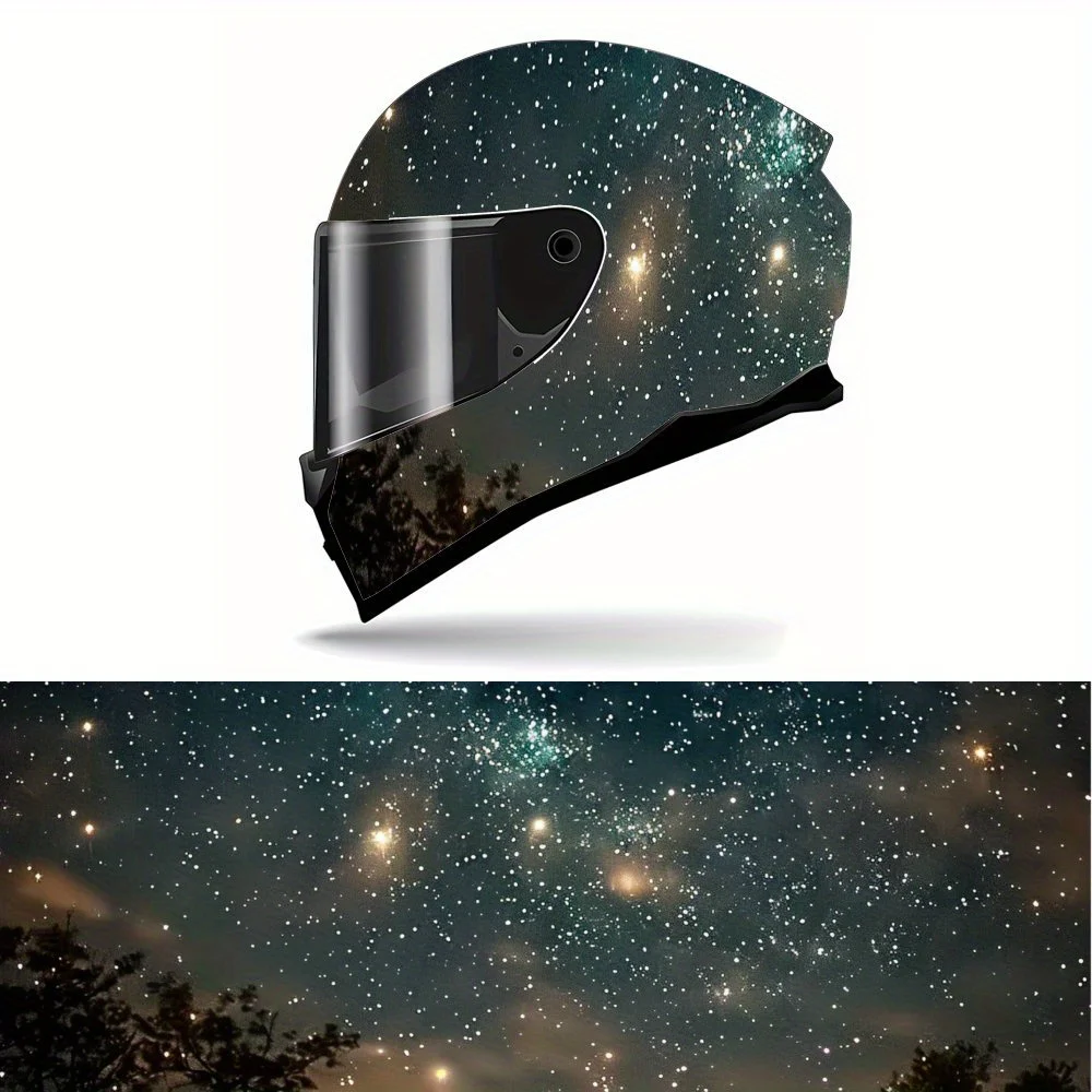 

Brilliant Starry Sky Full Helmet Sticker - Durable PVC Motorcycle Racing Graphic Sticker for Riding Lovers, Perfect Gift for Hel