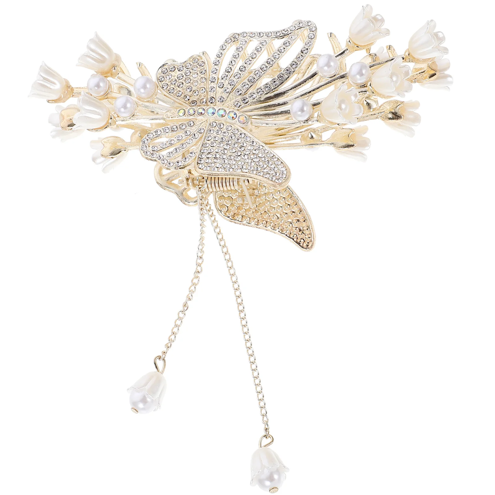 

Metal Hairpin Claw Clip Rhinestone Clips Pearl Barrettes Decorative Accessories Women Teens Hairstyles Thick Hair