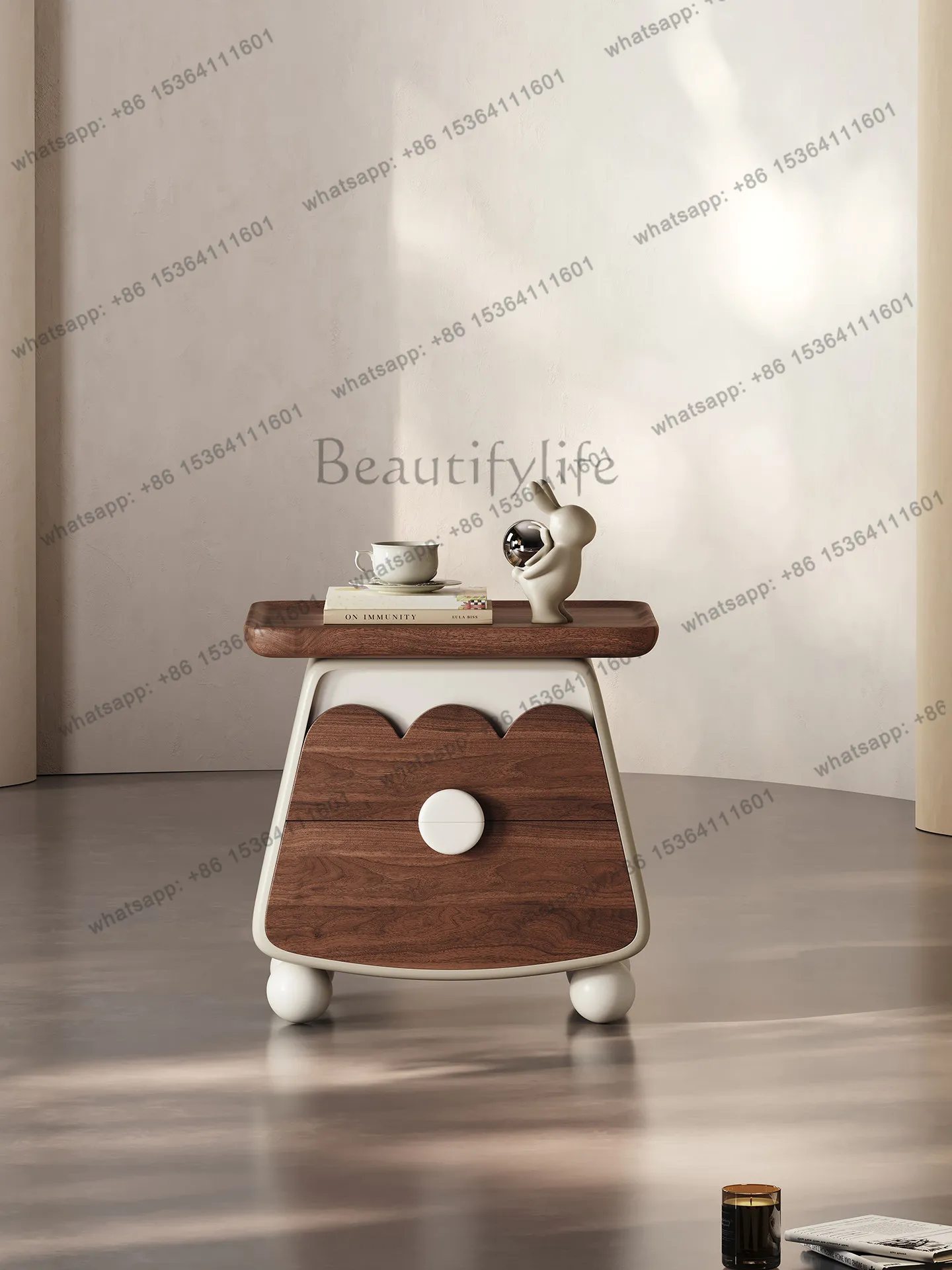 Italian design, spot bedside table, locker, medieval light luxury, high-end art storage