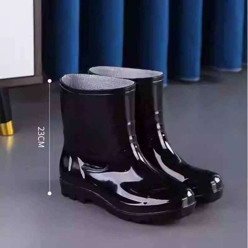 

Мужские резиновые сапоги с высокой трубкой, весенние противоскользящие, износостойкие, водонепроницаемые, модные рабочие ботинки, специальные высокие Water oes