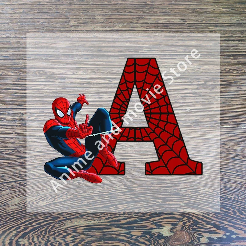 Marvels SpiderMans Letter Clothes Sticker Hot Transfer Clothing Patch Iron on Patch Women Leopard Print T Shirt Sticker Gifts