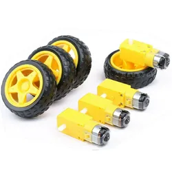 Mini Micro TT Double Shaft Gear Motor In DC Motors 3V To 6V And Rubber Wheel Use For Toys Smart Car Robot